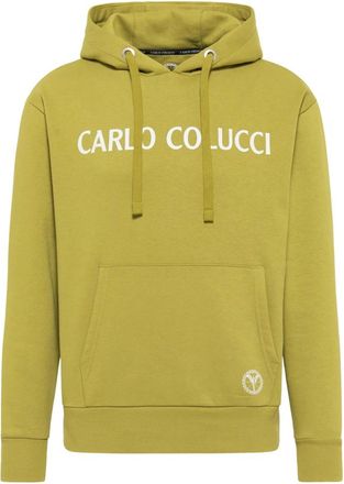 Carlo Colucci Corrado Sweathoodie met Borstprint - Heren - Hoodies - Groen - M - Hoodies & sweatvesten