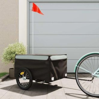 vidaXL Vidaxl - Remolque Para Bicicleta Hierro Negro Y Gris 45 Kg