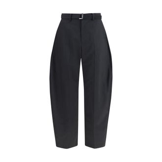 sacai Black Polyester Casual Mens Pants