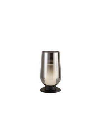 Mantra Mantra L&aacute;mpara De Sobremesa De Cristal Nora El Champ 1 Luz E27 &Oslash;18 Cm - Blanco/madera, Negro/m&aacute;rmol, Oro/blanco