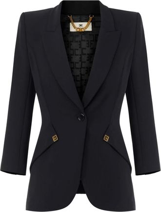 Elisabetta Franchi Dames, Jassen, Zwart, Maat: XS Satijn