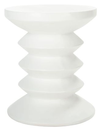 Safavieh Mesa auxiliar de exterior hormigon marfil