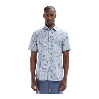Eden Park Bloemenprint Slim Fit Korte Mouw Overhemd - Heren - Korte mouwen Overhemden - Veelkleurig - S - Katoen - Overhemden