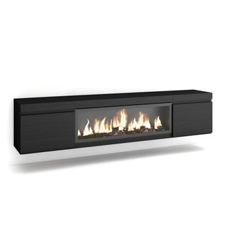 Skraut Home Skraut Home - Mueble Tv, Televisi&oacute;n, Muebles De Sal&oacute;n, Almacenaje, 210, Para Tv Hasta 80, Chimenea El&eacute;ctrica Xxl, Colgado, Suspendido, Estilo Moderno,