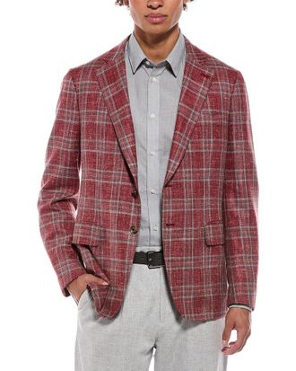 Isaia Capri Wool, Silk & Linen-Blend Sport Jacket