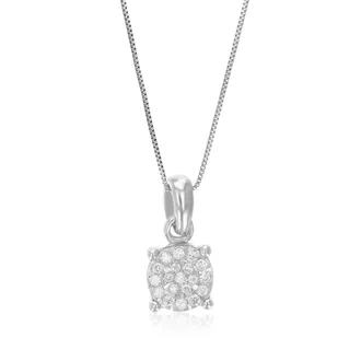 Vir Jewels 1/12 cttw Lab Grown Diamond Composite Pendant Necklace in Sterling Silver with Chain For Women