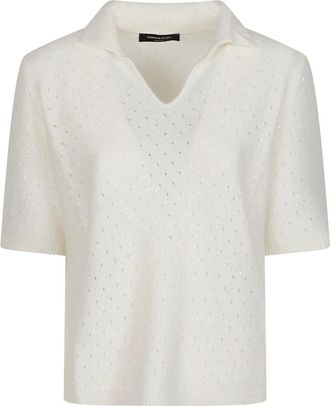 Fabiana Filippi Trui met ronde hals - Dames - Polos - Wit - S - Tops