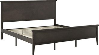 Flash Furniture King Size Solid Wood Platform Bed Frame, Dark Gray