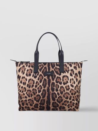 Dolce & Gabbana leo print rectangular tote handles