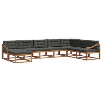 vidaXL Conjunto De Sof&aacute;s De Exterior 8 Pcs Natural Y Antracita Vidaxl