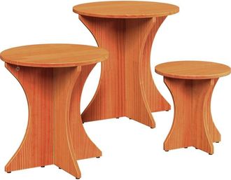 vidaXL Vidaxl - Coffee Table 3 pcs Wax brown 46 x 46 x 47 cm Solid pine wood