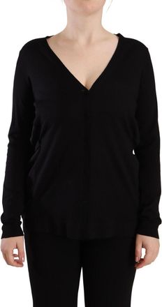 Dolce & Gabbana Womens Long Sleeve Vneck Cardigan - Black Wool - Size EU 38 (Womens)