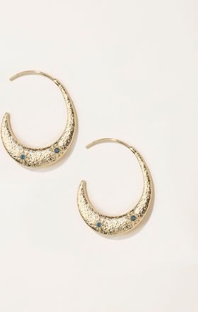 Fat Face FatFace Moon Hoop Earrings in Gold Tone