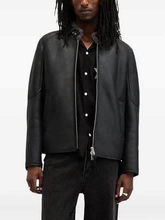 AllSaints leather zip-front jacket - Black