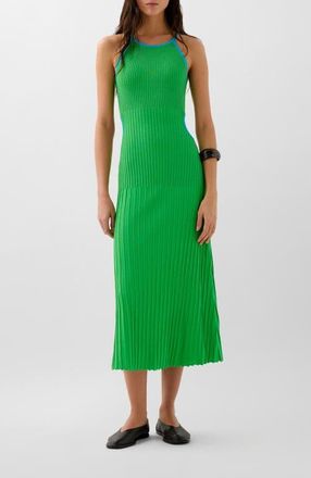 Scalpers Lurex Knit Open Dress in Green at Nordstrom, Size Large Eu