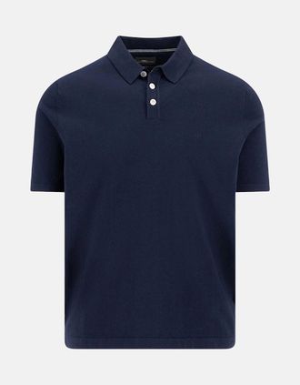 Fynch-Hatton Mens Fine Knit Polo Shirt Navy - Blue - Size: 38