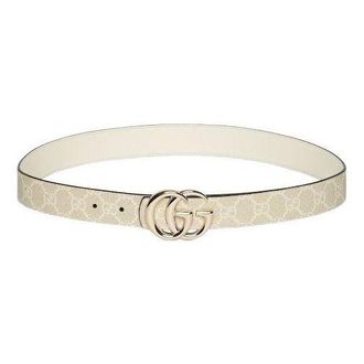 Gucci (WMNS) Gucci 26 Reversible GG Marmont Belt White 847131-FAFGJ-9859