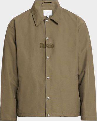 Rhude Men & apos;s Cotton and Nylon Logo Coaches Shirt Jacket