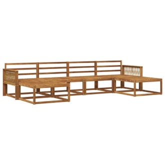 vidaXL Set Di Divani Da Esterno 6 Pz Naturale Legno Di Acacia Massello Vidaxl