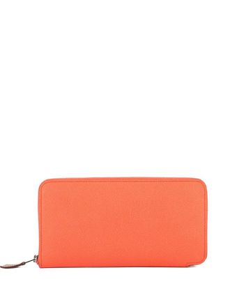 Herm&egrave;s zip-around wallet - women - Leather - One Size - Orange