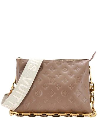 Louis Vuitton Beige Monogram Embossed Lambskin Coussin Pm (Authentic Pre-Loved)