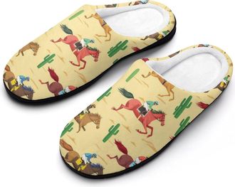 Generic Horse Racing Mens Slippers Comfortable And Non-slip Cotton Slipper Shoe for House