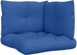 vidaXL Cojines Para Palets 3 Unidades Tela Azul Royal Vidaxl