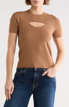 Wishlist Cutout Short Sleeve Knit Top in Cinnamon at Nordstrom Rack, Size Medium