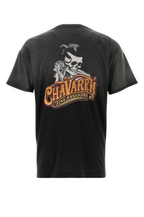 Willy Chavarria Mens Slate Cotton T-Shirt Black Exterior Exterior: T-shirts And Polos