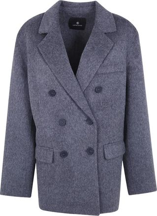 Anine Bing Sali Jas - Dames - Mantel - Grijs - 2XS - Wol - Jassen