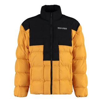 Marcelo Burlon Winter Jackets, male, Yellow, Size: XL Full zip down jacket