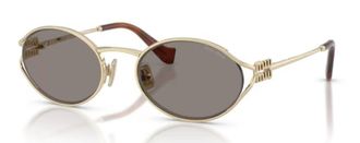 Miu Miu Eyewear MU52YS Oval Metal Frame Sunglasses - Gold