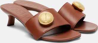 Loewe Pebble Anagram leather mules