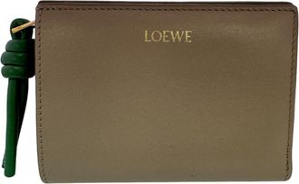 Loewe Beige Green Leather Wallet (Bi-Fold) (Pre-Owned)