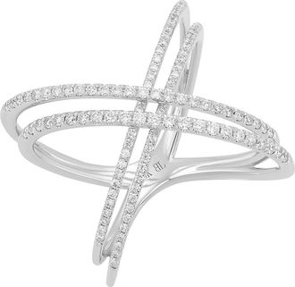 Bony Levy Prism Diamond Crossover Ring in 18K White Gold at Nordstrom, Size 6.5