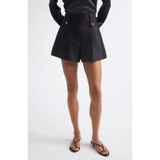 Zimmermann Valiant Tailored Wool & Silk Shorts in Black at Nordstrom, Size 1