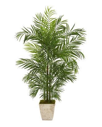 Nearly Natural 63In Areca Uv-Resistant Artificial Palm Tree In Country Planter (Indoor/Outdoor)