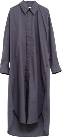 Frankie Shop Bloom Shirtdress met gebogen zoom - Dames - Shirt Kleedjes - Grijs - XS - Katoen - Kleedjes