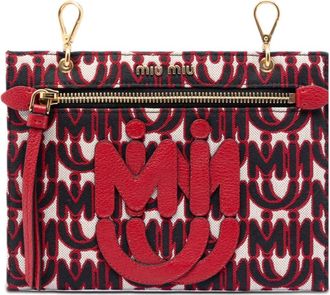 Miu Miu Pre-owned Miu Miu M/M Paris Emiuticon Jacquard and Goatskin Pouch Ladies WUJLNCOZ3HSMQZY9