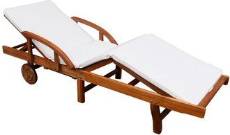 vidaXL Vidaxl - Tumbona Con Coj&iacute;n Madera Maciza De Acacia
