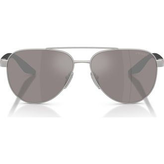 Prada 58mm Pilot Sunglasses in Matte Grey at Nordstrom