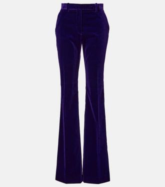 Tom Ford Pantaloni flared in velluto di cotone