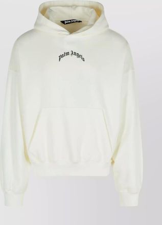 Palm Angels logo print cotton hoodie