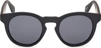 adidas 48MM Round Sunglasses in Matte Black/smoke at Nordstrom