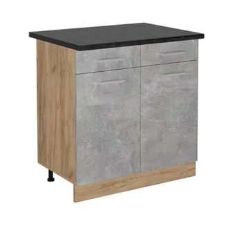 Vicco Mueble Bajo De Cocina R-line, Hormig&oacute;n, 80 Cm, Et Antracita