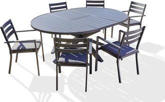 DCB Garden Pelosa - Conjunto De Comedor 6 Pl Aluminio Con Extensi&oacute;n Mariposa Dcb Garden