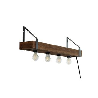 Lindby L&aacute;mpara De Pared vatana En Marr&oacute;n Madera - Lindby