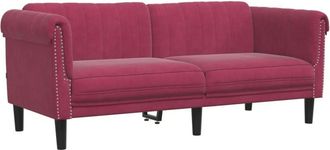 vidaXL Sofá de 2 plazas terciopelo rojo tinto Vidaxl