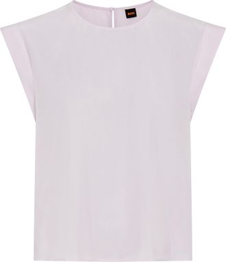 Boss Orange by Hugo Boss Shirtbluse BOSS ORANGE Irnette Premium Damenmode, Damen, Gr. 36, light, pastel lila 533, Web, Obermaterial: 60% Cupro, 40% Viskose, unifarben, regular