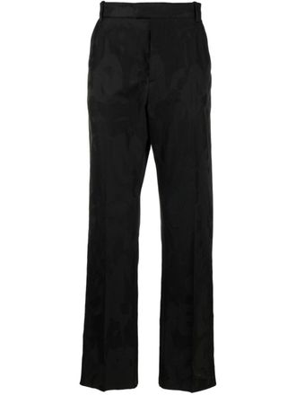 Alexander McQueen Pantaloni sartoriali con effetto jacquard - Nero